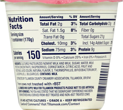 Tillamook Good & Creamy Washington Raspberry Low-Fat Yogurt - 6 Oz - Image 8