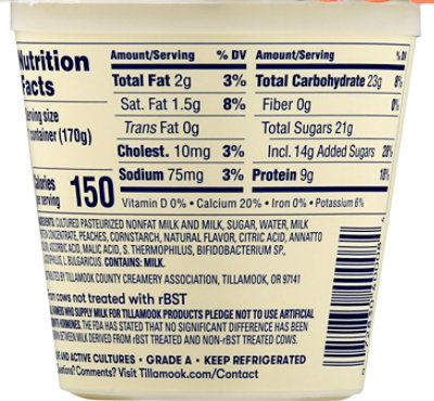 Tillamook Low Fat California Peach Good And Creamy Yogurt - 6 Oz - Image 7