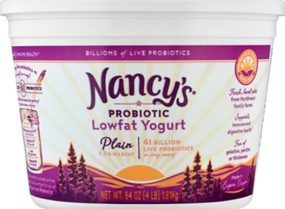 Nancys Yogurt Low Fat Plain - 64 Oz - Image 2