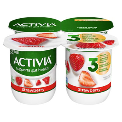 Activia Low Fat Probiotic Strawberry Yogurt - 4-4 Oz