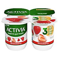 Activia Low Fat Probiotic Strawberry Yogurt - 4-4 Oz - Image 1