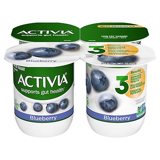 Activia Low Fat Probiotic Blueberry Yogurt - 4-4 Fl. Oz.