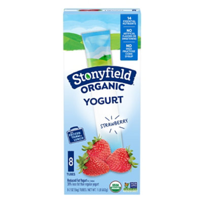 Stonyfield Organic Kids Reduced Fat Yogurt Tubes Strawberry - 8-2 Oz - Image 2