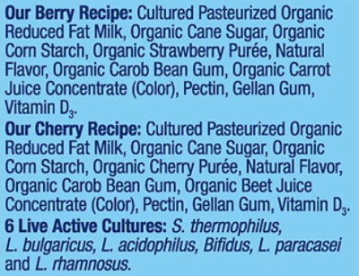 Stonyfield Organic Kids Reduced Fat Yogurt Tubes Cherry & Berry - 8-2 Oz - Image 3