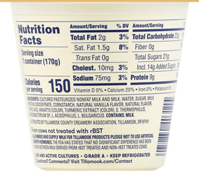 Tillamook Good & Creamy French Vanilla Low-Fat Yogurt - 6 Oz - Image 8