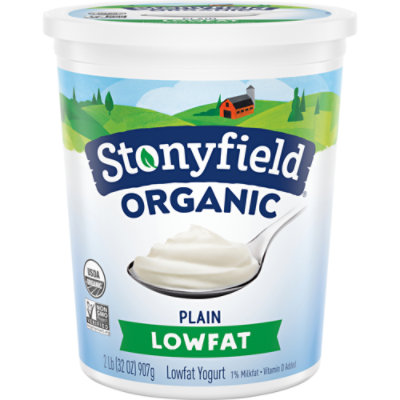 Stonyfield Organic Lowfat Yogurt Plain - 32 Oz - Image 1