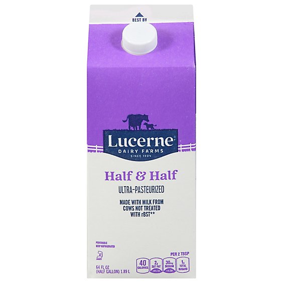 Lucerne Half & Half Ultra-Pasteurized Grade A - 64 Fl. Oz.