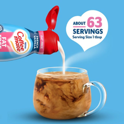 Nestle Coffee mate French Vanilla Fat Free Liquid Coffee Creamer - 32 Fl. Oz. - Image 3