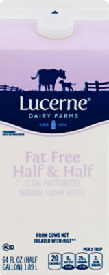 Lucerne Half And Half Ultra Pasteurized Fat Free - 64 Fl. Oz. - Image 2