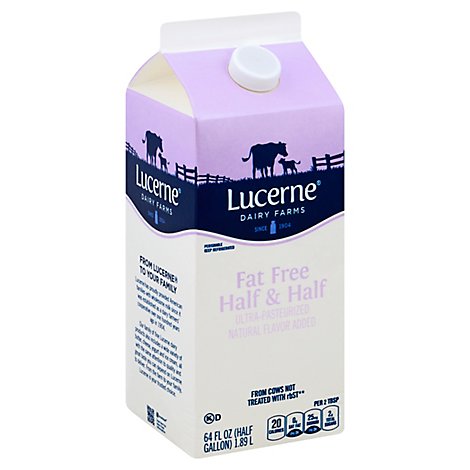Lucerne Half And Half Ultra Pasteurized Fat Free - 64 Fl. Oz.
