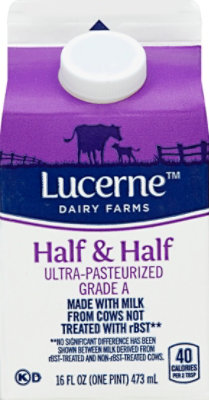 Lucerne Half & Half Ultra-Pasteurized Grade A - 16 Fl. Oz. - Image 2