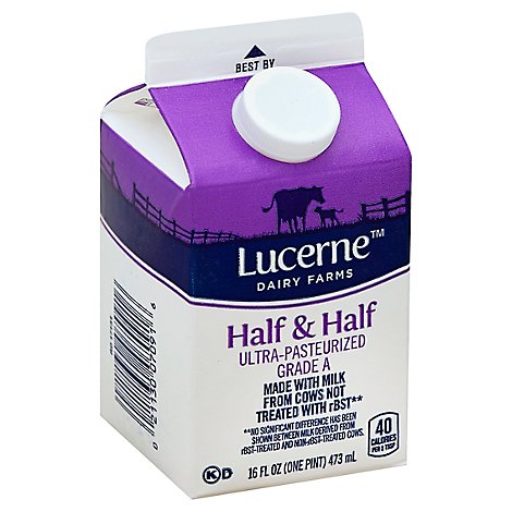 Lucerne Half & Half Ultra-Pasteurized Grade A - 16 Fl. Oz.
