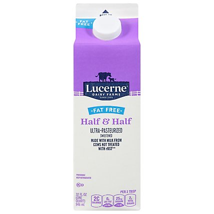Lucerne Half & Half Ultra-Pasteurized Fat Free - 32 Fl. Oz. - Image 2