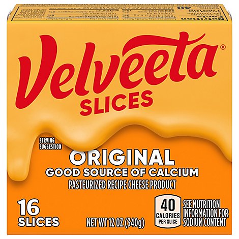 Velveeta Cheese Slices Original Flavor 16 Count - 12 Oz