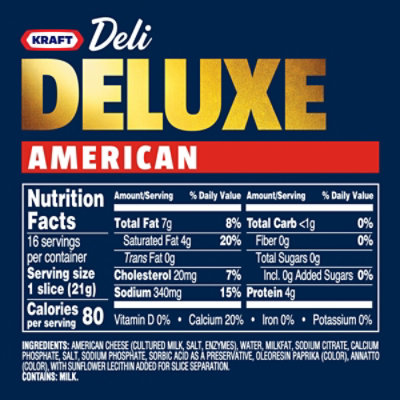 Kraft Deli Deluxe American Cheese Slices Pack - 16 Count - Image 7