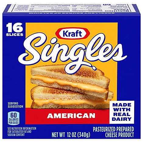 Kraft Singles Cheese Product Pasteurized Prepared Slices American - 16 Count