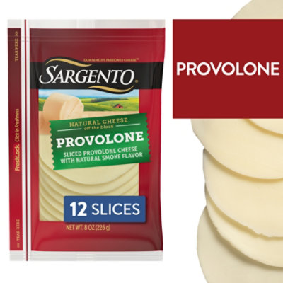 Sargento Sliced Provolone Natural Cheese with Natural Smoke Flavor - 12 Count - Image 1