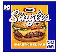 Kraft Singles Sharp Cheddar Slices Pack - 16 Count