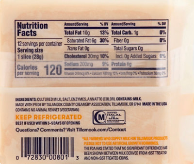 Tillamook Medium Cheddar  Farmstyle Thick Cut Cheese Slices - 12-12 Oz - Image 7