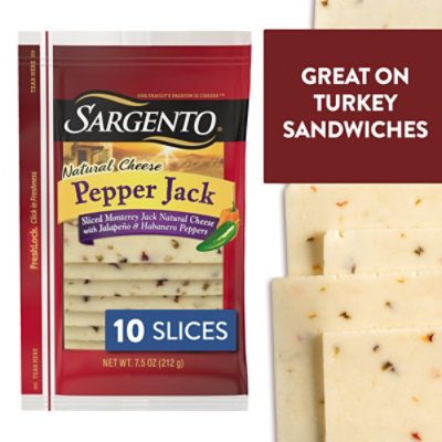 Sargento Cheese Slices Deli Style Pepper Jack 10 Slices - 7.5 Oz ...