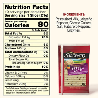 Sargento Sliced Pepper Jack Natural Cheese - 10 Count - Image 5