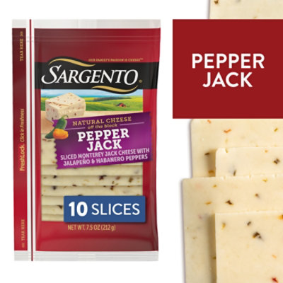 Sargento Cheese Slices Deli Style Pepper Jack 10 Slices - 7.5 Oz