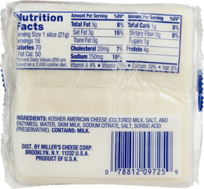 Millers Cheese White American Cheese - 12 Oz - Image 2