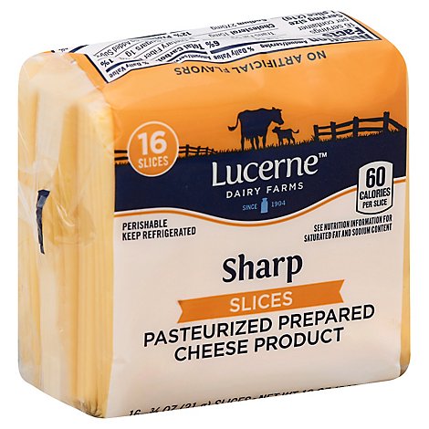 Lucerne Cheese Food Slices Sharp Cheddar - 12 Oz