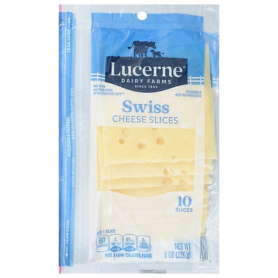Lucerne Cheese Slices Swiss - 10 Count