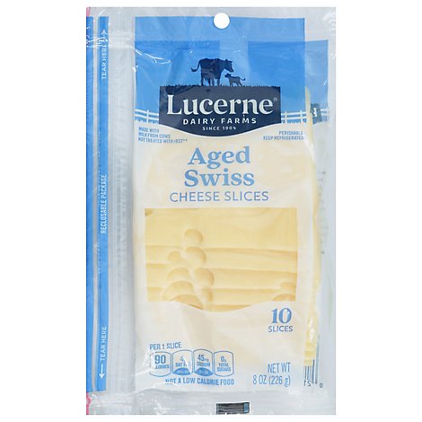 Lucerne Cheese Natural Sliced Aged Swiss - 8 Oz
