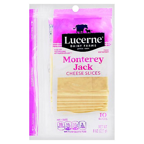 Lucerne Cheese Slices Monterey Jack - 10 Count