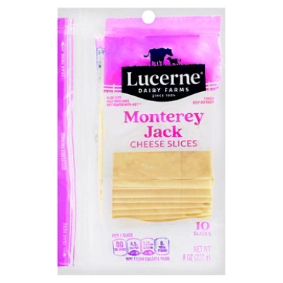 Lucerne Cheese Slices Monterey Jack - 10 Count