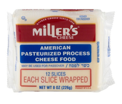 Millers Cheese Cheese American White Sliced - 8 Oz - Image 1