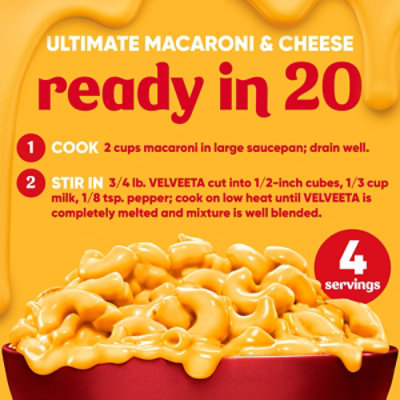 Velveeta Original Pasteurized Recipe Cheese Product Block Classic Size - 32 Oz - Image 2