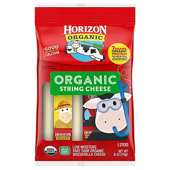 Horizon Organic Cheese String Sticks Mozzarella - 6 Count