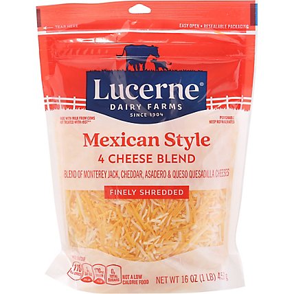 Lucerne Cheese Finely Shredded Mexican Four Cheese Blend - 16 Oz - Image 2
