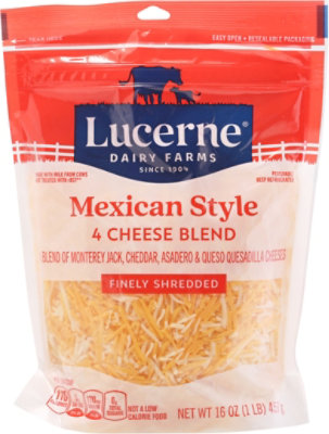 Lucerne Cheese Finely Shredded Mexican Four Cheese Blend - 16 Oz - Image 2