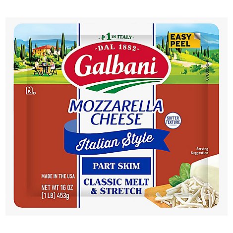 Galbani Mozzarella Chunk Skim Cheese - 16 Oz