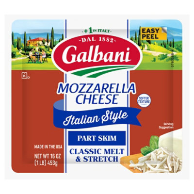 Galbani Mozzarella Chunk Skim Cheese - 16 Oz