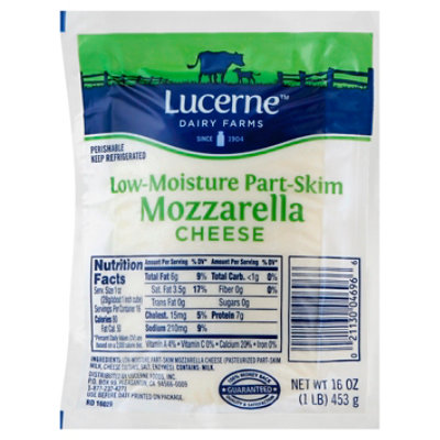 Lucerne Cheese Low-Moisture Part-Skim Mozzarella - 16 Oz