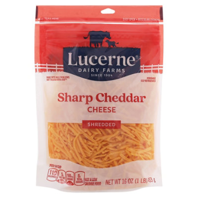 Lucerne Cheese Shredded Cheddar Sharp - 16 Oz - Image 1