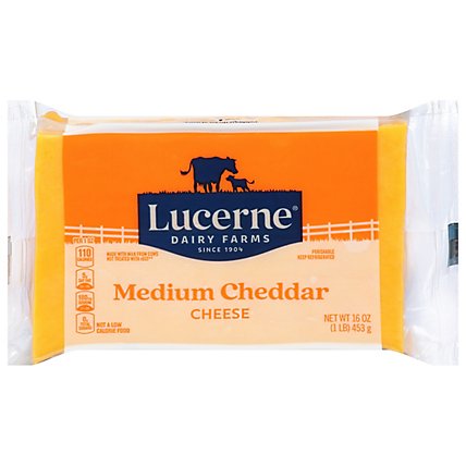 Lucerne Cheese Natural Medium Cheddar - 16 Oz - Image 2