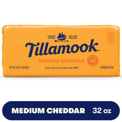 Tillamook Medium Cheddar Cheese Block - 2 Lb - Image 1