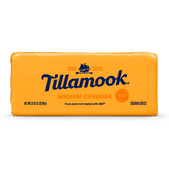 Tillamook Medium Cheddar Cheese Block - 2 Lb