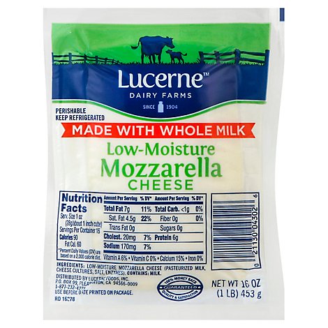 Lucerne Cheese Ball Mozzarella Whole Milk - 16 Oz