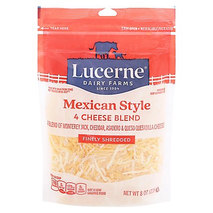 Lucerne Cheese Finely Shredded Mexican Style 4 Cheese Blend - 8 Oz - Image 4