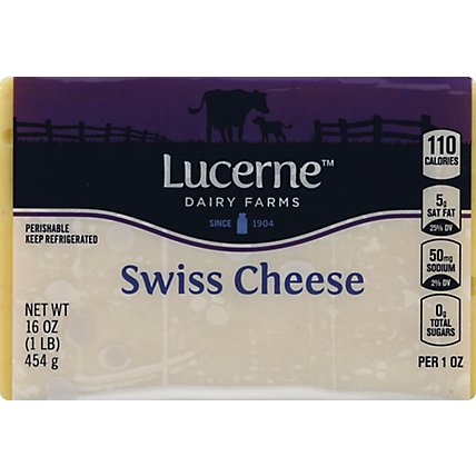Lucerne Cheese Natural Swiss - 16 Oz - Image 2