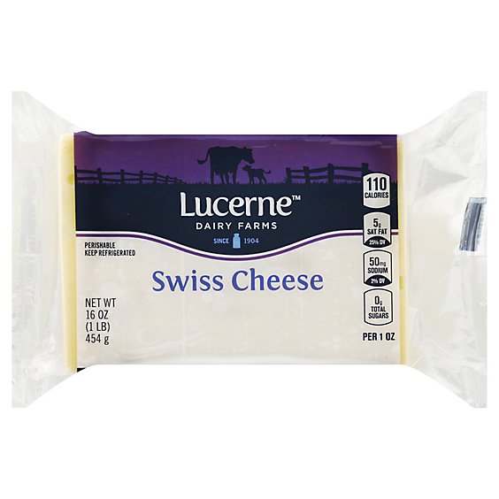 Lucerne Cheese Natural Swiss - 16 Oz