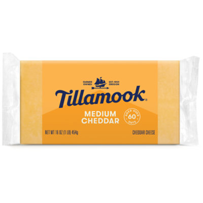 Tillamook Medium Cheddar Cheese Block - 1 Lb