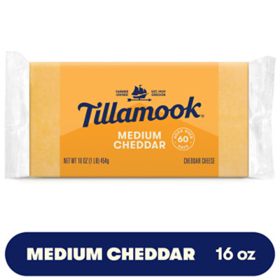 Tillamook Medium Cheddar Cheese Block - 1 Lb - Image 1